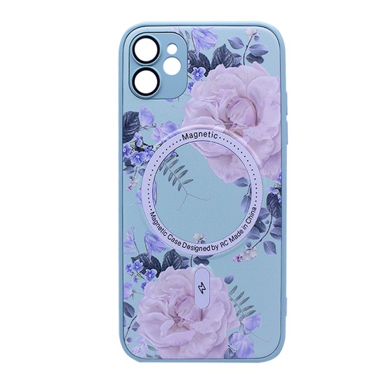Flower Design Magnetic Case for Apple iPhone 12 Green Flower Design Magnetic Case for Apple iPhone 12 Green